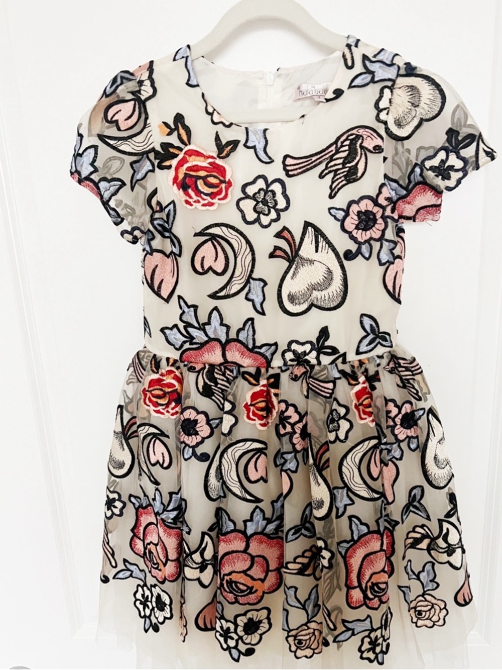Sz 7 Halabaloo Embroidered Tull Dress